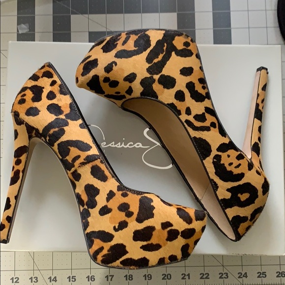 Jessica Simpson Lovie Leopard Platform Heels 8.5 - Picture 6 of 10